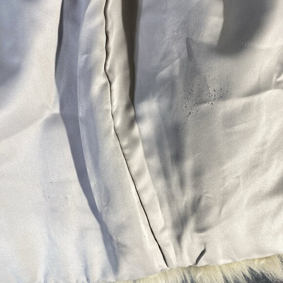 VTG Real Fur Coat Ivory Fox Racoon Look 100% Bemberg Lined Made in Korea Luxury - Picture 7 of 14